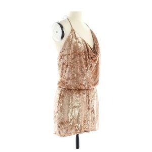 Haute Hippie Sequin Halter Cowl Neck Dress